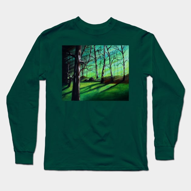 Slenderman forest Long Sleeve T-Shirt by Bertoni_Lee